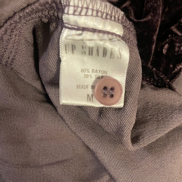 CP Shades Romy Velvet Button Front Long Sleeve Shirt Size Medium - Picture 5 of 6